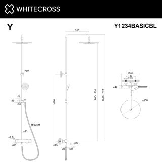 Душевая стойка термостатическая WHITECROSS Y Y1234BASICGM оружейная сталь